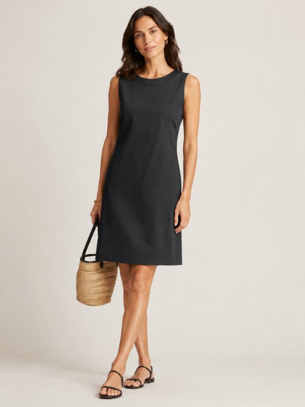 Uniqlo Black Lightweight Sleeveless Midi Dress